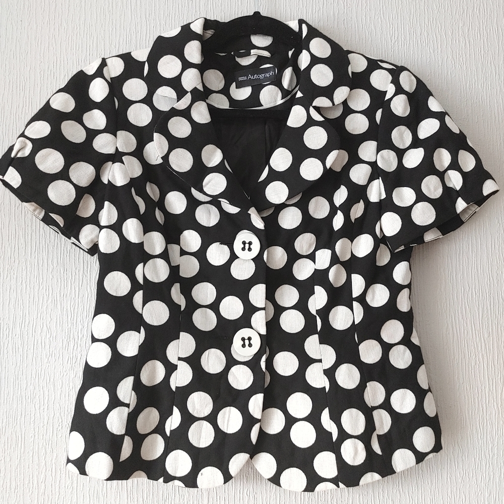 Mark & Spencer Polka Dots Blazer Jacket Size 12